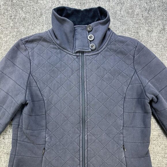 North Face Coroluna Jacket Women Large Blue Fleece Lined Quilted - Picture 1 of 13